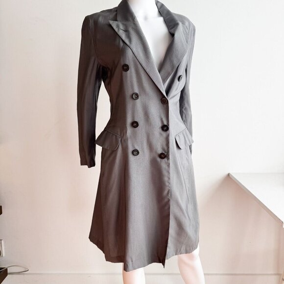 Jean Paul Gaultier Grey Double Breasted Longline Blazer S/M - Picture 2 of 8